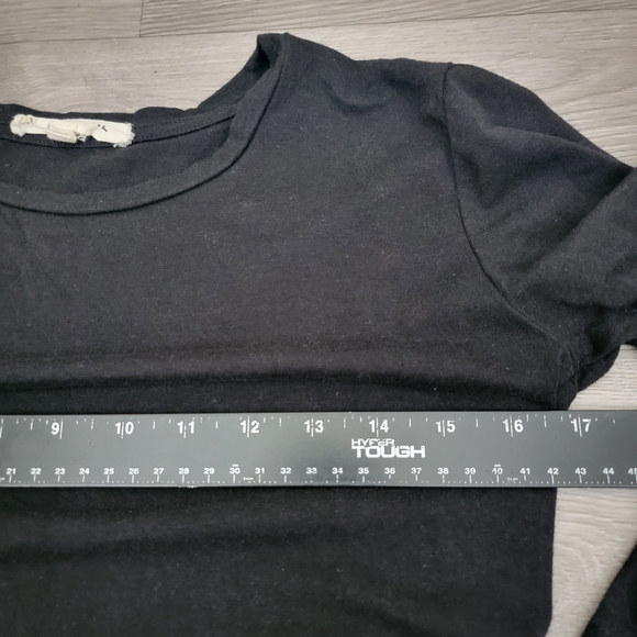 Johnny Was CALME Black Pullover Top Size XS Soft Lightweight 3/4 Sleeve Simple - Picture 4 of 8